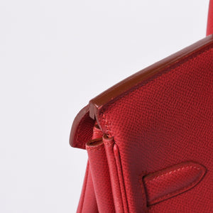 極美品 エルメス HERMES オータクロア 32 ハンドバッグ クシュベル ルージュヴィフ ゴールド金具 レディース 〇Z刻印中古 4a000976