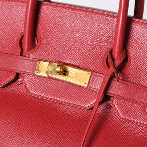 極美品 エルメス HERMES オータクロア 32 ハンドバッグ クシュベル ルージュヴィフ ゴールド金具 レディース 〇Z刻印中古 4a000976