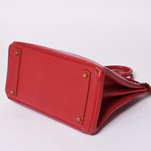 極美品 エルメス HERMES オータクロア 32 ハンドバッグ クシュベル ルージュヴィフ ゴールド金具 レディース 〇Z刻印中古 4a000976