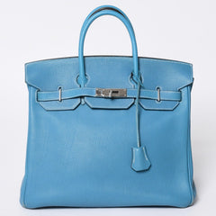 極美品 エルメス HERMES オータクロア 32 ハンドバッグ ブルージーン トゴ シルバー金具 レディース □J刻印中古 4a000973