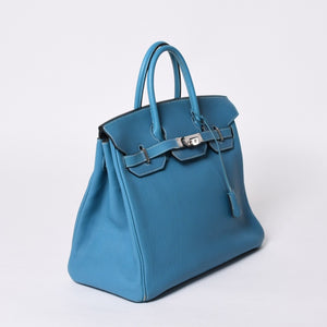 極美品 エルメス HERMES オータクロア 32 ハンドバッグ ブルージーン トゴ シルバー金具 レディース □J刻印中古 4a000973