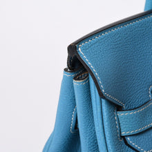画像をギャラリービューアに読み込む, 極美品 エルメス HERMES オータクロア 32 ハンドバッグ ブルージーン トゴ シルバー金具 レディース □J刻印中古 4a000973
