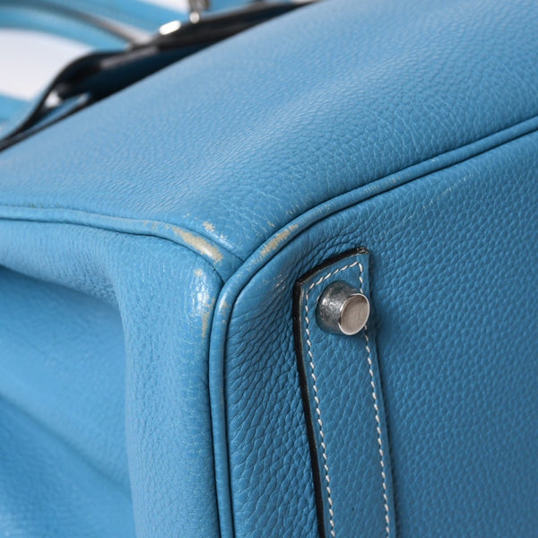 極美品 エルメス HERMES オータクロア 32 ハンドバッグ ブルージーン トゴ シルバー金具 レディース □J刻印中古 4a000973