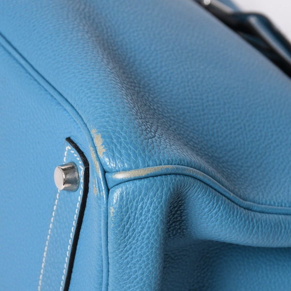 極美品 エルメス HERMES オータクロア 32 ハンドバッグ ブルージーン トゴ シルバー金具 レディース □J刻印中古 4a000973