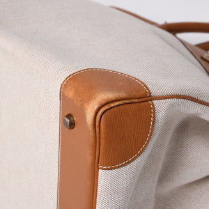 Very Good Condition HERMES Birkin 40 Natural Brown Canvas x Couchevel 40cm 〇Y Engraved Gold Hardware Handbag Used 4a001013