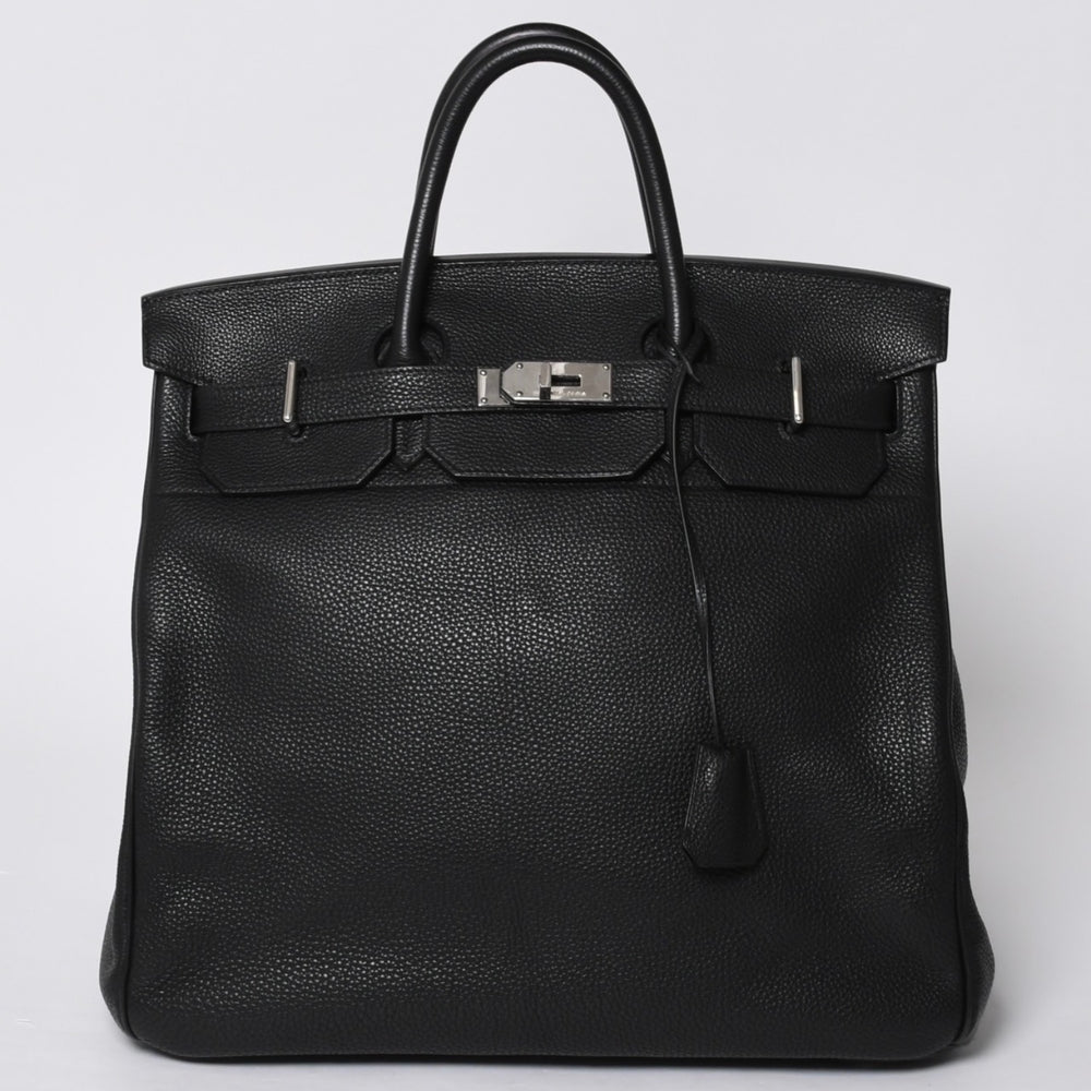 極美品 HERMES エルメス Haut a Courroies オータクロア40 ハンドバッグ ブラック トゴ シルバー金具 □I刻刻印 中古 4a001021