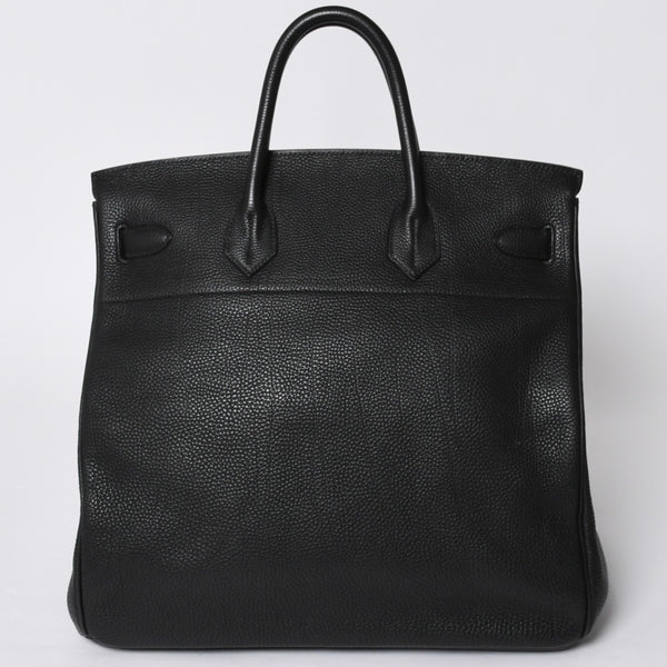 極美品 HERMES エルメス Haut a Courroies オータクロア40 ハンドバッグ ブラック トゴ シルバー金具 □I刻刻印 中古 4a001021