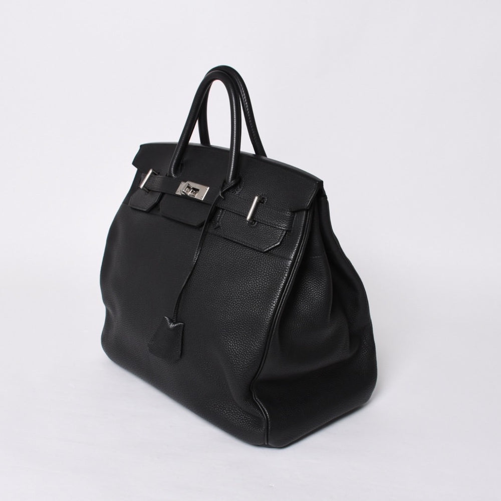 極美品 HERMES エルメス Haut a Courroies オータクロア40 ハンドバッグ ブラック トゴ シルバー金具 □I刻刻印 中古 4a001021