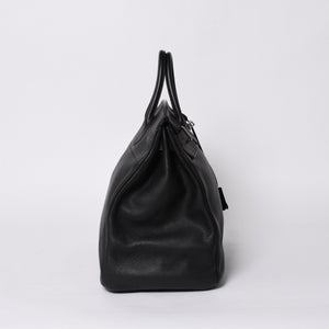 極美品 HERMES エルメス Haut a Courroies オータクロア40 ハンドバッグ ブラック トゴ シルバー金具 □I刻刻印 中古 4a001021