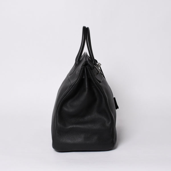極美品 HERMES エルメス Haut a Courroies オータクロア40 ハンドバッグ ブラック トゴ シルバー金具 □I刻刻印 中古 4a001021