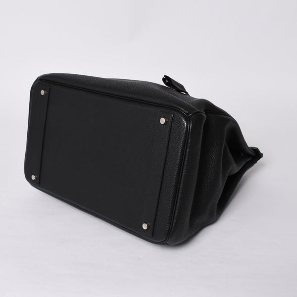 極美品 HERMES エルメス Haut a Courroies オータクロア40 ハンドバッグ ブラック トゴ シルバー金具 □I刻刻印 中古 4a001021
