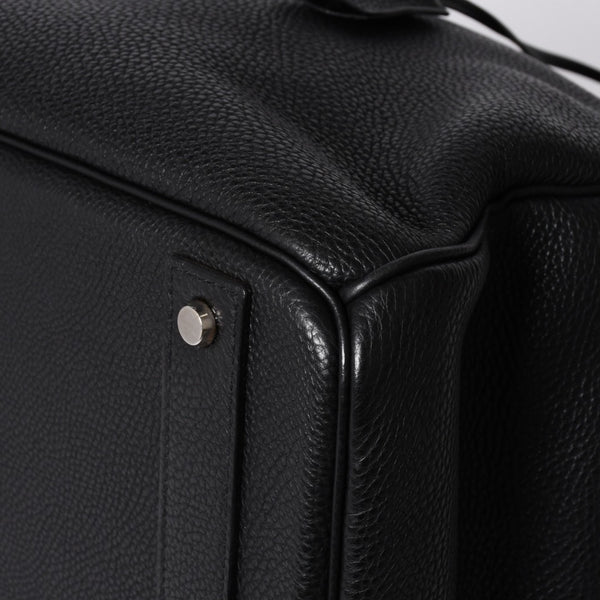 極美品 HERMES エルメス Haut a Courroies オータクロア40 ハンドバッグ ブラック トゴ シルバー金具 □I刻刻印 中古 4a001021