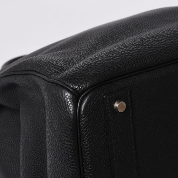 極美品 HERMES エルメス Haut a Courroies オータクロア40 ハンドバッグ ブラック トゴ シルバー金具 □I刻刻印 中古 4a001021