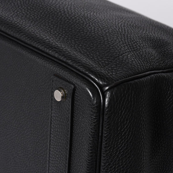 極美品 HERMES エルメス Haut a Courroies オータクロア40 ハンドバッグ ブラック トゴ シルバー金具 □I刻刻印 中古 4a001021