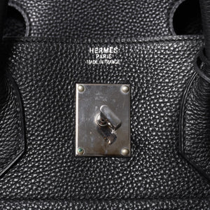 極美品 HERMES エルメス Haut a Courroies オータクロア40 ハンドバッグ ブラック トゴ シルバー金具 □I刻刻印 中古 4a001021