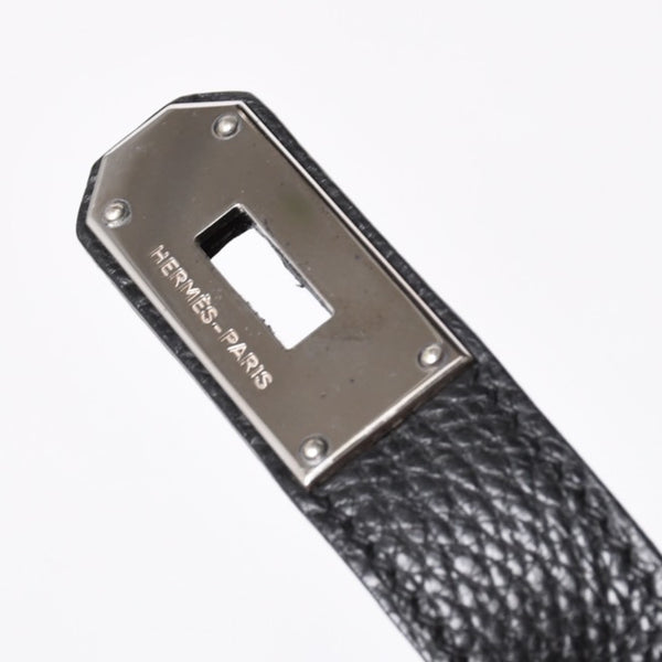 極美品 HERMES エルメス Haut a Courroies オータクロア40 ハンドバッグ ブラック トゴ シルバー金具 □I刻刻印 中古 4a001021