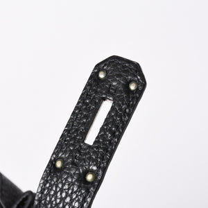 極美品 HERMES エルメス Haut a Courroies オータクロア40 ハンドバッグ ブラック トゴ シルバー金具 □I刻刻印 中古 4a001021