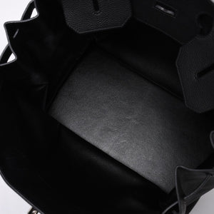 極美品 HERMES エルメス Haut a Courroies オータクロア40 ハンドバッグ ブラック トゴ シルバー金具 □I刻刻印 中古 4a001021