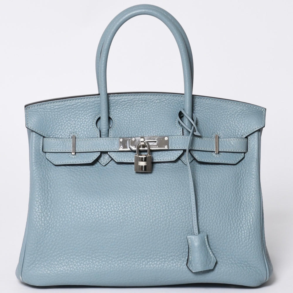 極美品 HERMES エルメス バーキン30 ハンドバッグ トゴ シエル シルバー金具 □M刻印 中古 4a001020