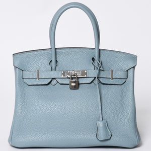 極美品 HERMES エルメス バーキン30 ハンドバッグ トゴ シエル シルバー金具 □M刻印 中古 4a001020