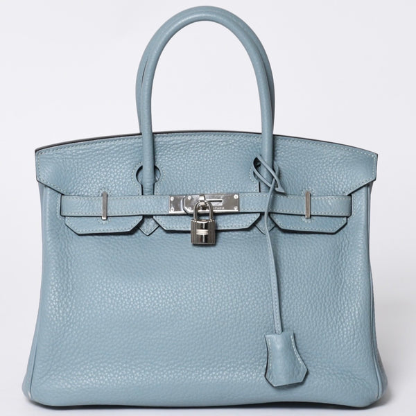 極美品 HERMES エルメス バーキン30 ハンドバッグ トゴ シエル シルバー金具 □M刻印 中古 4a001020