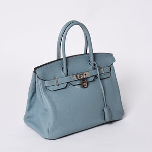 極美品 HERMES エルメス バーキン30 ハンドバッグ トゴ シエル シルバー金具 □M刻印 中古 4a001020