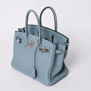 極美品 HERMES エルメス バーキン30 ハンドバッグ トゴ シエル シルバー金具 □M刻印 中古 4a001020