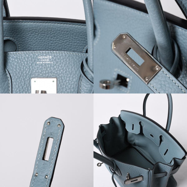 極美品 HERMES エルメス バーキン30 ハンドバッグ トゴ シエル シルバー金具 □M刻印 中古 4a001020