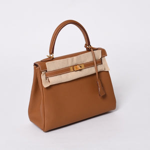新品未使用 HERMES エルメス KELLY ケリー25 2WAYハンドバッグ 内縫い トゴ ゴールド ゴールド金具 B刻印 4a001014