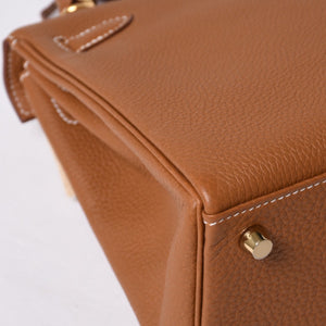 新品未使用 HERMES エルメス KELLY ケリー25 2WAYハンドバッグ 内縫い トゴ ゴールド ゴールド金具 B刻印 4a001014