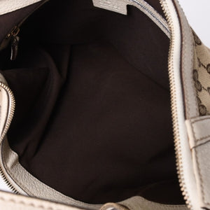 GUCCI グッチ GGキャンバス 145764 Shoulder Bag ワンショルダーバッグ ホワイト ブラウン 美品 中古 4a000268