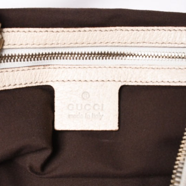 GUCCI グッチ GGキャンバス 145764 Shoulder Bag ワンショルダーバッグ ホワイト ブラウン 美品 中古 4a000268