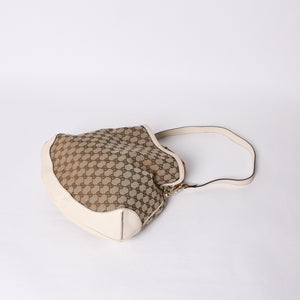 GUCCI Gucci Bamboo 2WAY Hand Bag Handbag GG Canvas 169961 Beige x Ivory Good Condition Used 4a000749