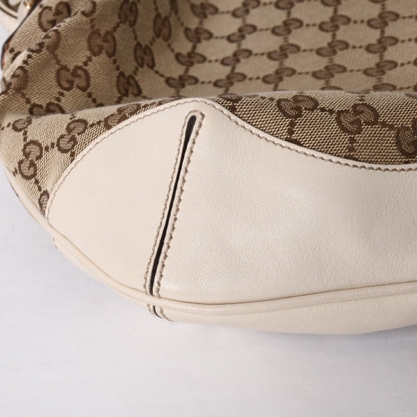 GUCCI Gucci Bamboo 2WAY Hand Bag Handbag GG Canvas 169961 Beige x Ivory Good Condition Used 4a000749