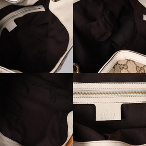 GUCCI Gucci Bamboo 2WAY Hand Bag Handbag GG Canvas 169961 Beige x Ivory Good Condition Used 4a000749