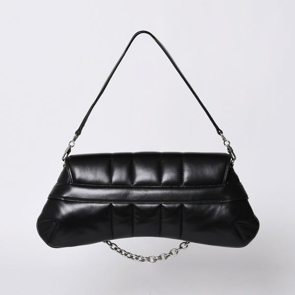 極美品 GUCCI グッチ ショルダーバッグ クラッチバッグ 764255 ホースビットチェーン レザー ブラック 中古 4a000813