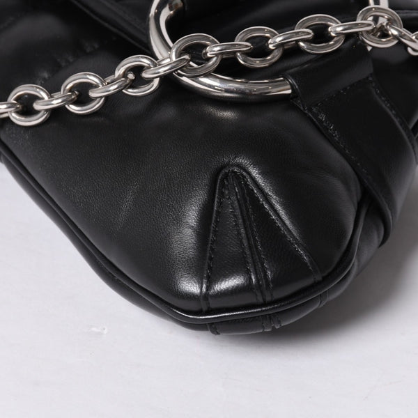 極美品 GUCCI グッチ ショルダーバッグ クラッチバッグ 764255 ホースビットチェーン レザー ブラック 中古 4a000813