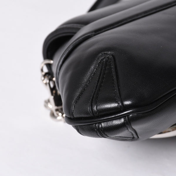 極美品 GUCCI グッチ ショルダーバッグ クラッチバッグ 764255 ホースビットチェーン レザー ブラック 中古 4a000813