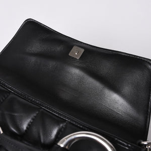 極美品 GUCCI グッチ ショルダーバッグ クラッチバッグ 764255 ホースビットチェーン レザー ブラック 中古 4a000813