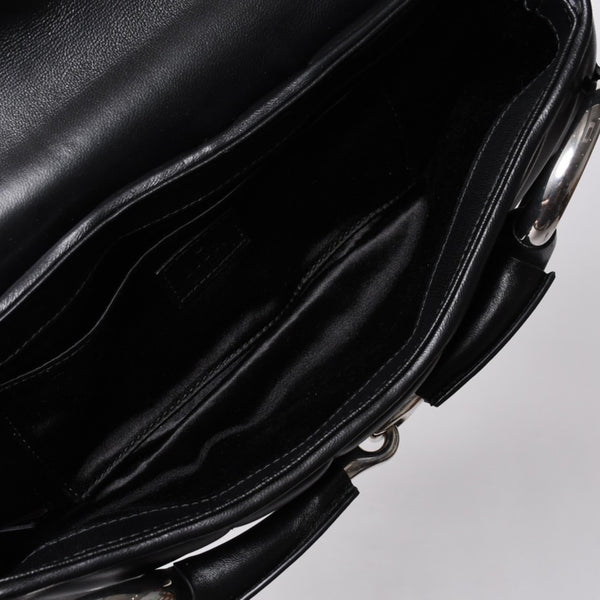 極美品 GUCCI グッチ ショルダーバッグ クラッチバッグ 764255 ホースビットチェーン レザー ブラック 中古 4a000813