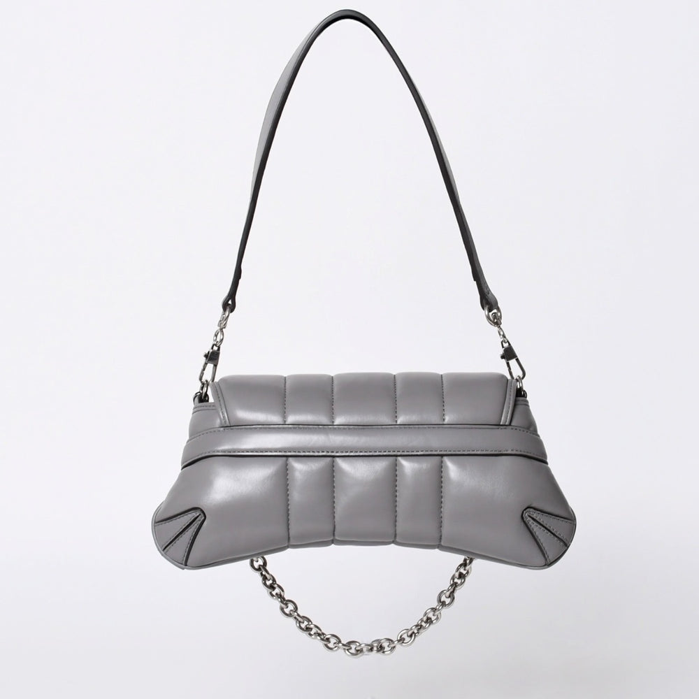 極美品 GUCCI グッチ ホースビット 2wayショルダーバッグ 764339 レザー グレー シルバー金具 中古 4b013020