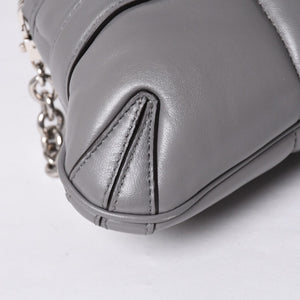 Very Good Condition GUCCI Gucci Horsebit 2way Shoulder Bag 764339 Leather Gray Silver Hardware Used 4b013020