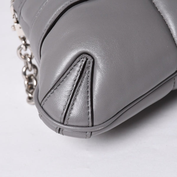 Very Good Condition GUCCI Gucci Horsebit 2way Shoulder Bag 764339 Leather Gray Silver Hardware Used 4b013020