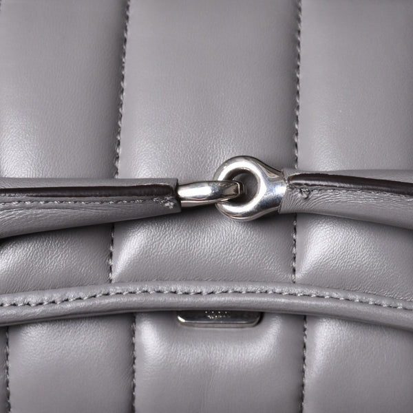 Very Good Condition GUCCI Gucci Horsebit 2way Shoulder Bag 764339 Leather Gray Silver Hardware Used 4b013020