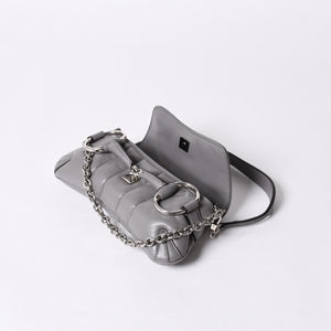 Very Good Condition GUCCI Gucci Horsebit 2way Shoulder Bag 764339 Leather Gray Silver Hardware Used 4b013020