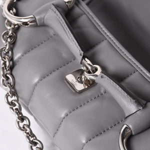 Very Good Condition GUCCI Gucci Horsebit 2way Shoulder Bag 764339 Leather Gray Silver Hardware Used 4b013020