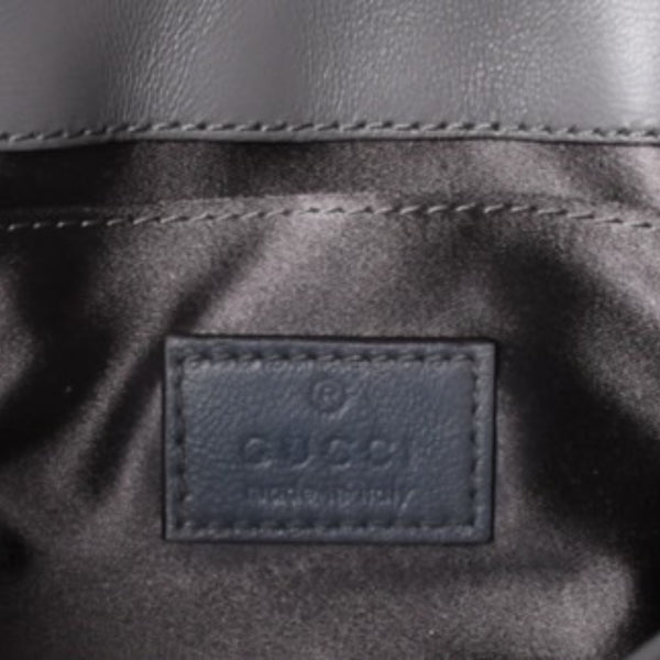 Very Good Condition GUCCI Gucci Horsebit 2way Shoulder Bag 764339 Leather Gray Silver Hardware Used 4b013020