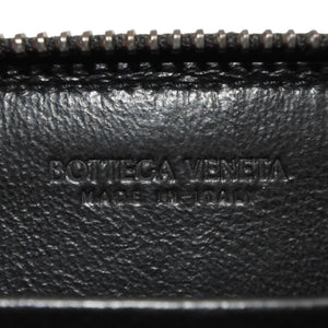 極美品 Bottega Veneta ボッテガヴェネタ イントレチャート コインケース カードケース レザー ブラック ブラック金具 中古 4a000756