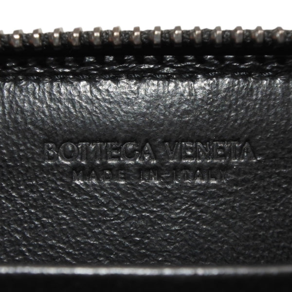極美品 Bottega Veneta ボッテガヴェネタ イントレチャート コインケース カードケース レザー ブラック ブラック金具 中古 4a000756