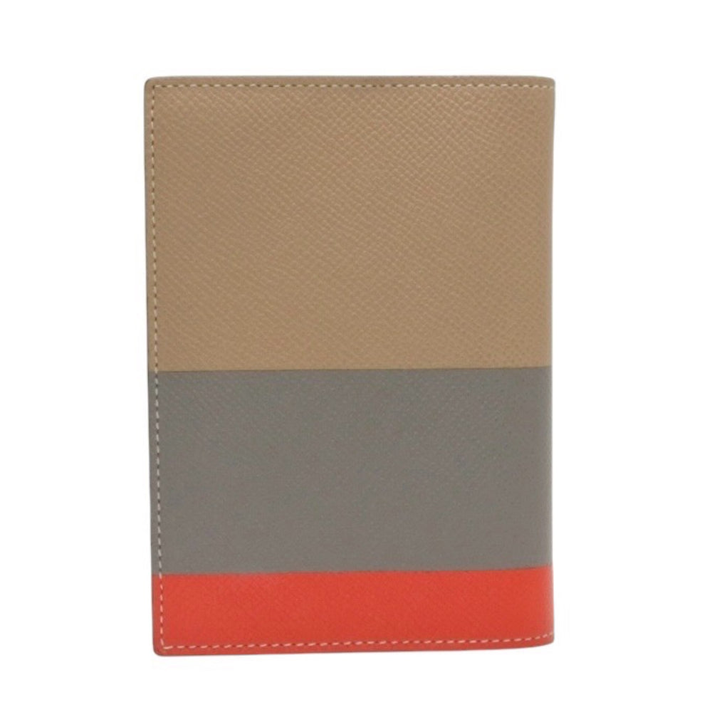 HERMES エルメス 手帳カバー アジェンダ X刻印 ヴォーエプソン ベージュ グレー オレンジ 美品 中古 4a000791